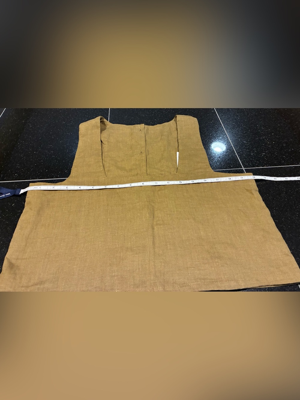 bel kazan Top Larkin Button Back Crop Linen Cumin SZ. Med - Picture 3 of 15